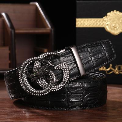 China Korean version of young and middle-aged ALLOY men's leather belt alloy pattern automatic trend holes for sale