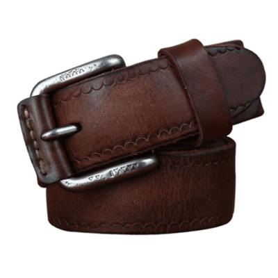 China Genuine cowhide grained vintage factory sales casual belt belt custom made classic cowhide luxury superior pure genuine leather dress for sale