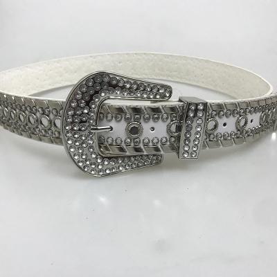 China Fashion.Casual 2021Shiny Crystal Rhinestone Studded Sexy Designer Belt Diamond Cowboy Western Belt Fashion Women Men Unisex Belt for sale