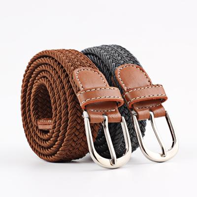 China Wholesale 2021Customized ALLOY High Quality Polyester Knitted Elastic Braided Rope Cloth Belt Men for sale