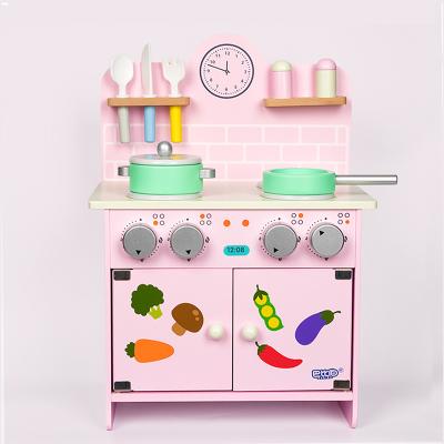 China Toy Food Playset Kid Educational Simulation Cartoon Baby Wooden Kitchen Set Toy for sale