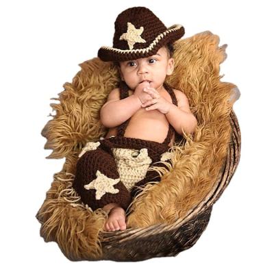 China Wholesale Cute Newborn Baby Anti Shrink Costume Knitted Photography Props Costume Sets for sale