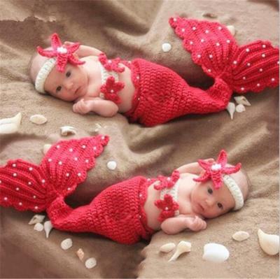 China Beautiful Baby Knitted Cotton Mermaid Tail Equipment Photography Props Photography Props by Cute Newborn Costume Wholesale for sale