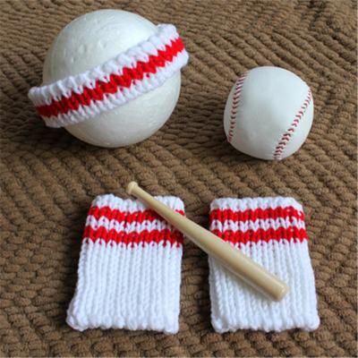 China Wholesale Cute Baby Photography Lovely Props Crochet Baseball Costume Hat for sale