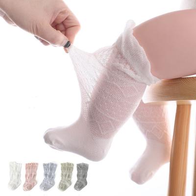 China Breathable spring and summer baby stockings mesh super socks boys and girls 0-4 years old air conditioning knee high socks slightly for sale