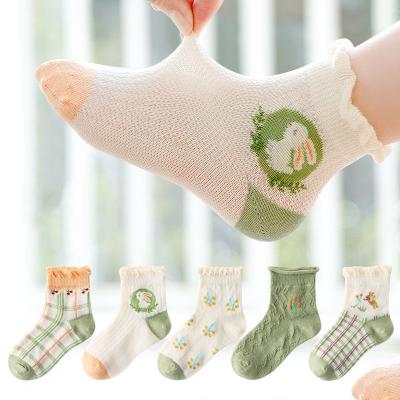 China New style spring kids mosquito breathable thin sweat-absorption socks 1bag 5pcs and senator department baby socks summer big anti- for sale