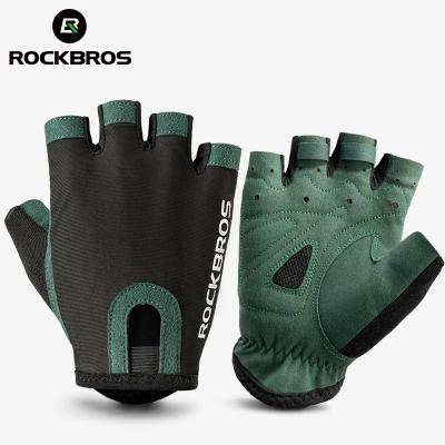 China Breathable Net Racing And Sweat-Wicking ROCKBROS Half Finger Gloves Breathable Outdoor Cycling Sports Bike Gloves for sale