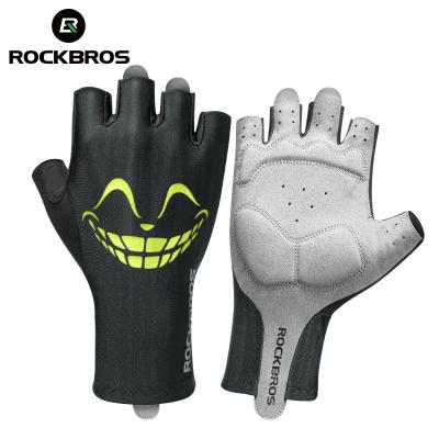 China Reflective Riding Gloves Half Finger Smile Cycling Gloves Men And Women Short Finger Breathable Cushioning Gloves Reflective for sale