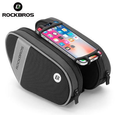 China ROCKBROS Large Capacity Bicycle Front Tube Waterproof Touch Screen Bag Share Separate Thoughtful Large Capacity Storage Pocket Bike Accessories for sale