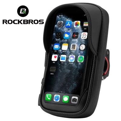 China ROCKBROS Durable Bike Phone Holder Bag Waterproof Touch Screen Mobile Phone Bags Bicycle Handlebar Mount Bag for sale