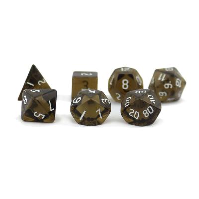 China Polyhedral Dies Set 7pcs DUNGEONS&DRAGONS D&D RPG Stone Dies Synthetic Tea Color Citrine Set for sale