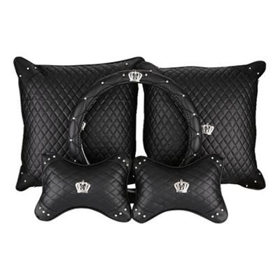 China Diamond-Studded Crown Car Headrest Pillow Neck Pillow Waist Pillow Set for sale