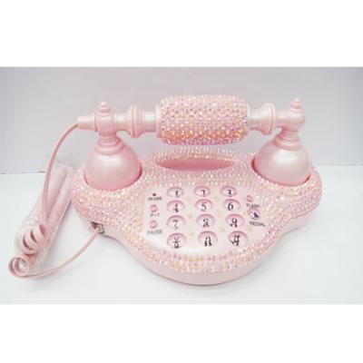 China We can OEM. Hot Selling Christmas Halloween Wired Diamante Rhinestone Crystal Telephone for sale