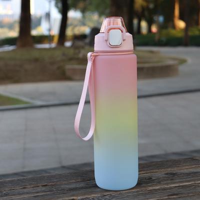 China Viable Free Time 32OZ BPA Tritan Marker Frosted Plastic Motivational Water Bottle for sale