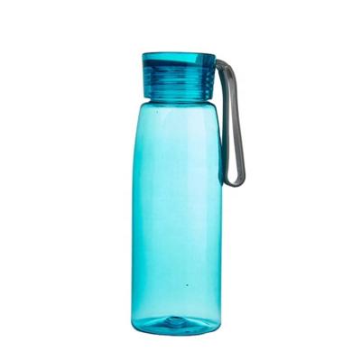 China New Arrival 400ml Sustainable Eco-friendly Stylish Colorful Clear Non-Toxic With Silicone Lanyard Plastic Water Bottle for sale