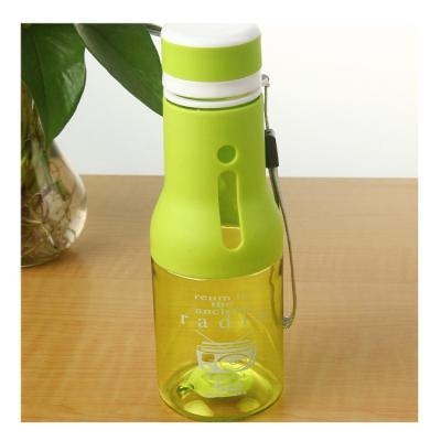 China Stocked Promotional Anti Slip Proof Silicone Leak Free 550Ml Pba Drinking Plastic Water Bottles for sale