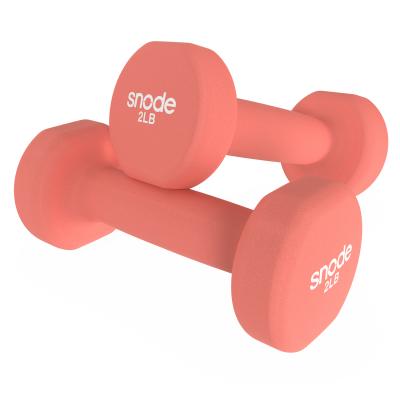 China Basic Equipment Rubber Covered Vinyl Gym Fitness Snode 2lbs Dumbbell Coated Dumbbell for sale