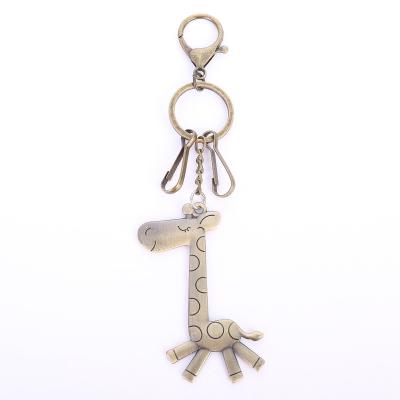 China Kids/women/man Cartoon Anime KeyChain Metal Giraffe Funny Toy Keychains for Women Bag Pendant Jewelry Trinket Men's Car Key Ring Key Chain for sale