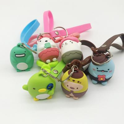 China Decoration Silicone Mold Keyrings Cute Fun Full 3d Custom Figure Character Keychains with Logo for sale