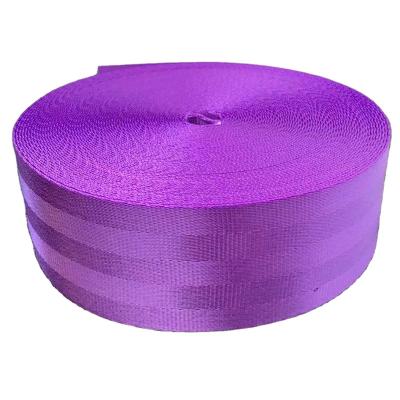 China OEM supplier 47mm purple high tenacity polyester yarn/nylon webbing strap tape for airplane car seat belt for sale