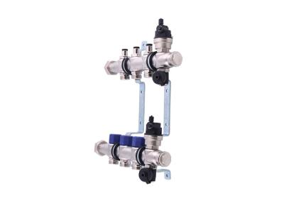 China Long Flow Meter Pex Radiant Heat Manifold With Two Drain Valve , Stainless Steel Manifold for sale