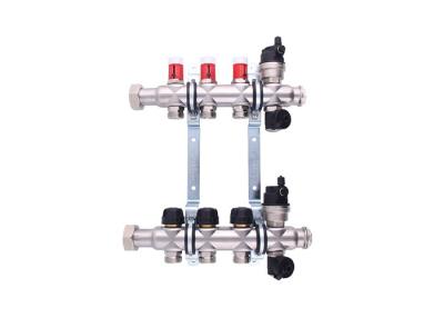 China Bambool Style S S 304 Underfloor Heating Manifold With Two Auto Air Balve On Sliver Color for sale