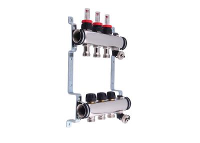 China SS 304  Water And Gas Flow Meter Hydronic Heating Manifold For House for sale