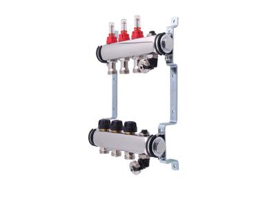 China Floor Single Zone Underfloor Heating Manifold 5 Ways With 2 Manual Drain Valve for sale