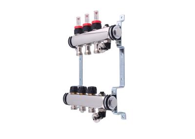 China S S 201 Floor Heating Manifold With Two Ball Valve / Brass Water Manifold for sale