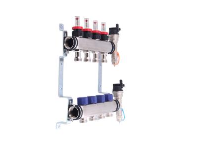 China Underfloor Heating 5 Loop Radiant House Water Manifold With Two Ball Valve for sale