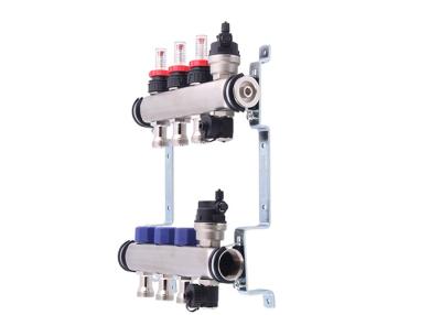 China SS House Radiant Floor Manifold Two Ball Valve , Water Supply Manifold for sale