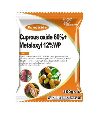 Chine Mélange Metalaxyl 12% + cacaoyer organique de cuivre de fongicide de l'oxyde 60% wp et caféier à vendre