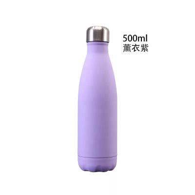 China Business Paint 500ML Double Wall Rubber Vacuum Insulated Stainless Steel Water Bottle Fashion Novelty Cute Girl Hot Cold Thermos BPA FREE for sale