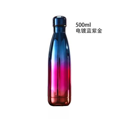 China Business 500ML Double Wall Holographic Vacuum Insulated Stainless Steel Water Bottle Fashion Novelty Cute Girl Hot Cold Thermos BPA FREE for sale