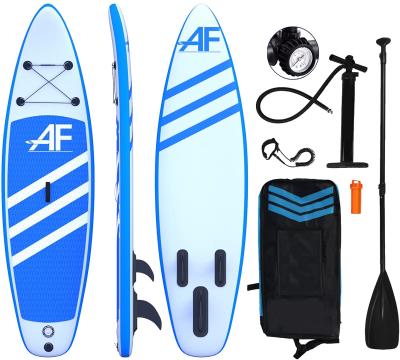 China Double Wall Inflatable Water Sport PVC and Fabric Surfing Equipment Board with SUP accessories and backpack, non-slip deck. Waterproof bonus bag, leash for sale