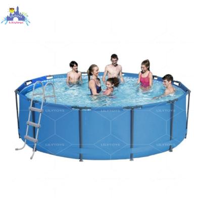 China Home Use Above Ground Round Metal Frame Stainless Steel Swimming Pool For Family Use for sale