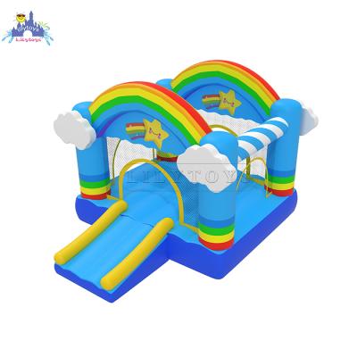 China PVC Indoor Inflatable Small Bouncer Jumping Castle With Rainbow For Sale And Home Use for sale