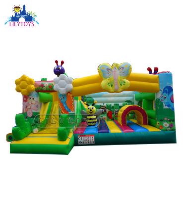 China Indoor& outdoor for kids to combine fun Lilytoys animal theme inflatable with bouncer and slide for spring for kids for sale