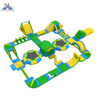 China 0.9mm PVC Tarpaulin Lilytoys Ready to Board TUV Inflatable Water Park Equipment Floating Island Aqua Park for Kids and Adult for sale