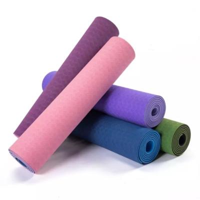 China Customized 6mm 8mm Double Layer TPE Yoga Mat for Eco Friendly Sports Enthusiasts for sale