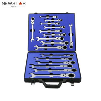 China Portable 17pcs Ratchet Combo Wrench Set Aluminum Tool Kit for sale