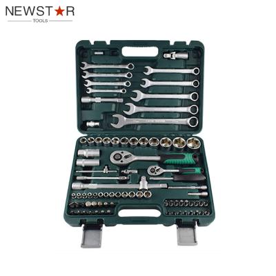 China Ferramentas Engine Repair Tool Box 82pcs Socket Wrenches Professional Mechanics Tool Kit for sale