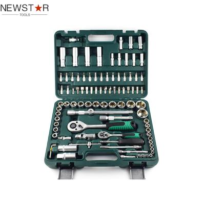 China Kraftline 94Pcs Engine Repair Cr-v Car Repair Tool Box Hand Grip Tool Kit 94pcs Wrench Socket Set for sale