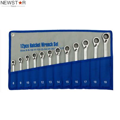 China 12Pcs Ratchet Wrench Set Portable Two Way Tool Kit for sale