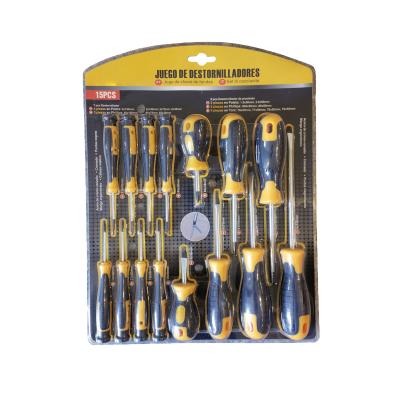 China 15Pcs Home Work Good Quality Double Screwdriver Blister Hot Selling Tool Kit for sale