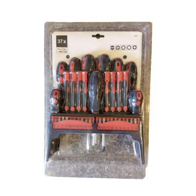 China Home Work 37 Pcs Screwdriver Set Precision Screwdriver Bit Holder Set With PVC Handle Tool Kit for sale