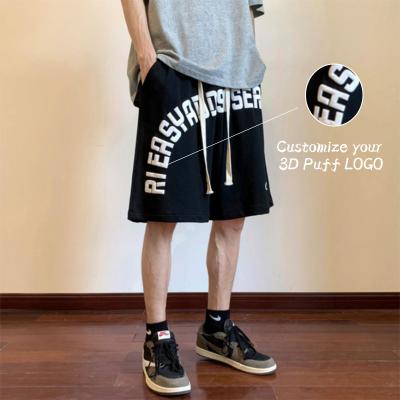 China Custom Print 3D Breathable Summer Fleece Flocking Print Shorts Men Casual Jogger Sweatr Sweated 100% Cotton Streetwear Mens Fleece Shorts for sale