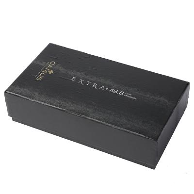 China Recyclable Custom Logo Luxury Black Rigid Cardboard Gift Box with Eva Foam Insert for Wine for sale