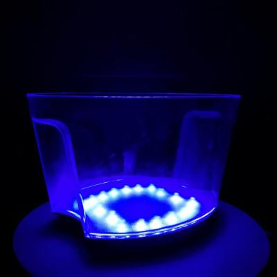 China Sustainable Ignition Cool Blue LED Ice Bucket - Batteries Included for sale