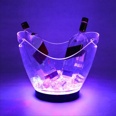 China Sustainable Plastic Multicolor Lighting LED Ice Bucket With Custom Logo for sale